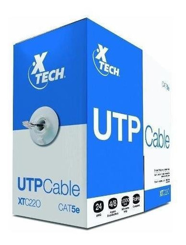 Xtech Caja Cable Utp Categoria 5e Gris De 305 Mts - Techbox