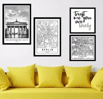 Comprar Set Cuadro Moderno Decorativo Ciudades Nordico Escandinavo