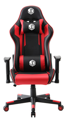 Silla De Escritorio Gamer Jd 515 Regulable Cuero Ecológico.* Color Rojo Material del tapizado Cuero sintético