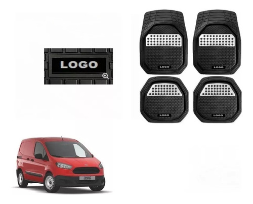 Tapetes 4pz Bandeja 3d Logo Ford Transit Courier 2022 - 2025