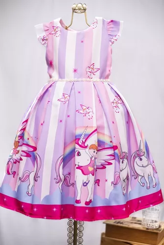 Vestido Infantil Princesa dos Unicórnios