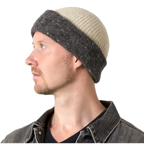 Gorro De Invierno Para Pescador Con Calavera - Gorros Gris Y Marfil Talla Única