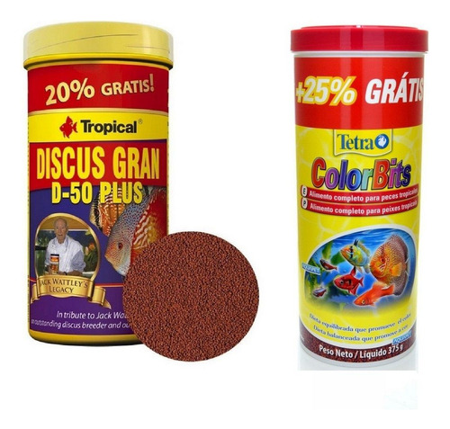 Kit Discus Gran D-50 132g Tropical+colorbits Gran 375g Tetra