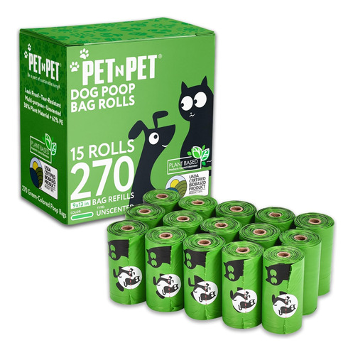 Poop Bags For Dogs 270 Counts, 38% Plant Based & 62% Pe...