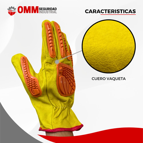 Guante Vaqueta Refuerzo Anti Impacto Antishock