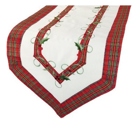 Xia Home Modas Bordado Cinta De Tartan Navidad Corredor De