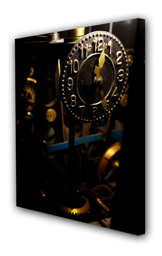 Cuadro 60x90cm Engranaje Reloj Puntero Metal M4