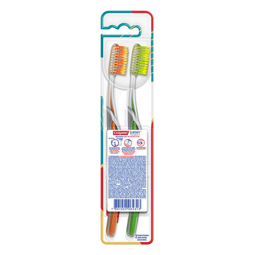 Imagen 5 de 5 de Cepillo dental Colgate Slim Soft Advanced Ultra suave pack x 2