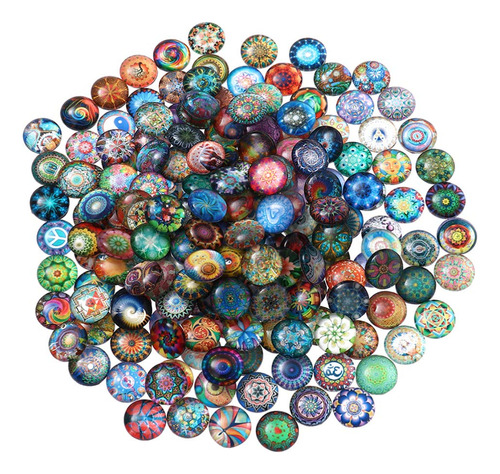 Sewacc Cabujon Cupula Cristal In Azulejo Mosaico Medio Flor