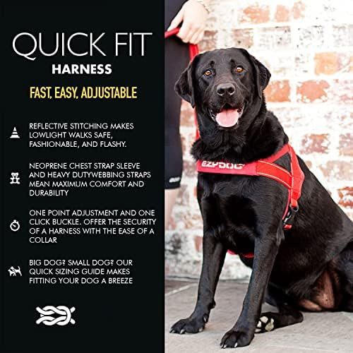 Ezydog Premium Quick Fit Ajustable Arnés Para Perros Sin Tir