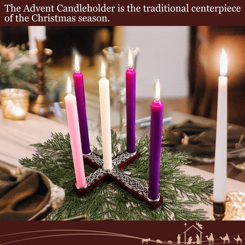 Candelador De Adviento De Navidad Corela De Madera Rústica