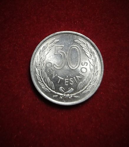 Moneda 50 Centesimos Uruguay 1965 Artigas Km 45 Aluminio 