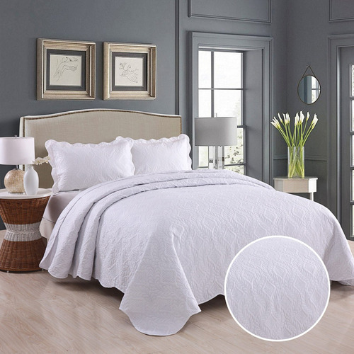 Acolchado Cubrecama Quilt 2 Plazas Blanco Haussman Vip