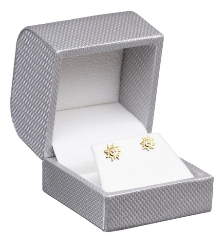 Caja De Regalo Para Aretes Texturizados De Tejido De Lujo -