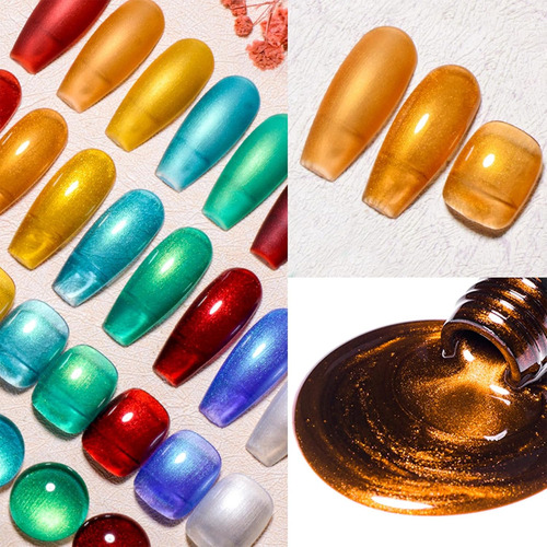 Esmalte De Uñas En Gel Cromado Mtssii, 8 Colores Metálicos: