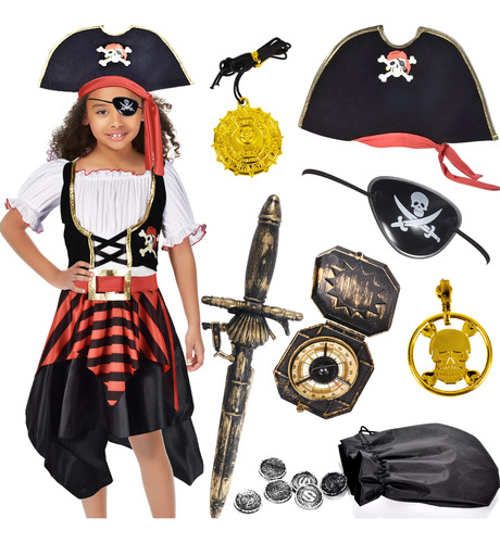 Disfraz De Pirata Para Niñas, Disfraz De Halloween, Juego .