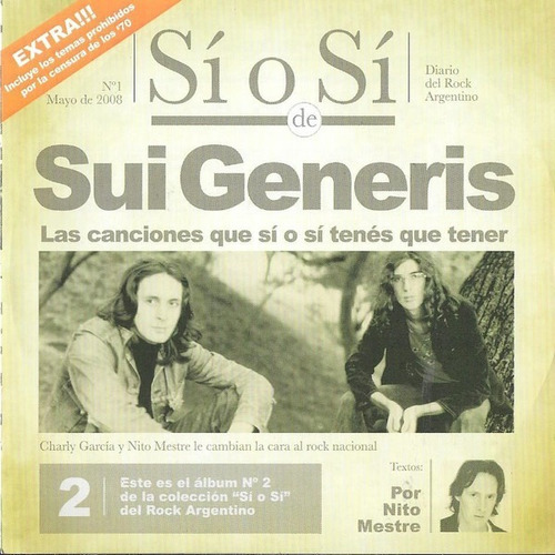 Sui Generis Sí O Sí (diario Del Rock Argentino) Cd