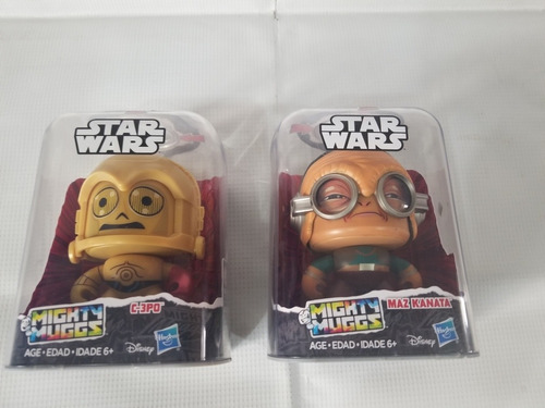 2 Figuras Migthy Mugss C-3po, Y Maz Kanata Exhibidos (Usado)