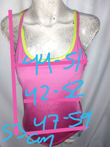 Sexy Blusa Deportiva Danskin Now Top IncluĂdo Rosa Amarillo (Usado)