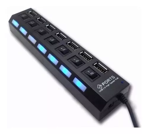  Divisor USB multipuerto, puerto USB 7 en 1 Hub 2.0 con