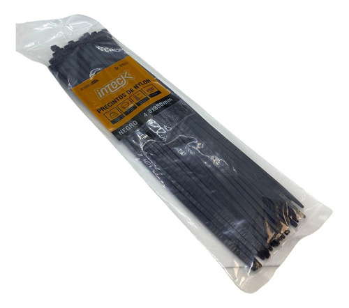 Precinto Nylon Inteck 4.8mmx35cm Filtro Uv Negro X100u