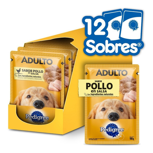 Pedigree Alimento Húmedo Sobrecito Perro Adulto Pollo 12un