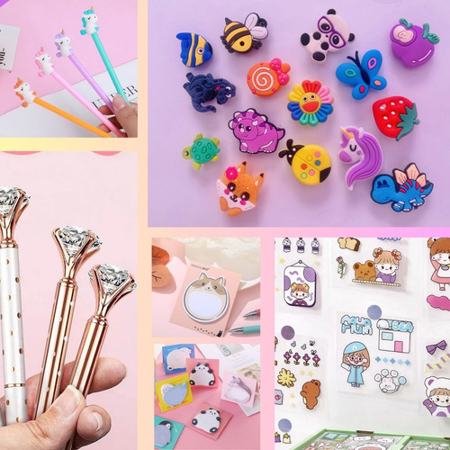 Papelaria Criativa Fofa Divertida Kawaii Liccil Caixa 20 Itens Material Escolar Menina