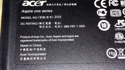 Vendo Mini Laptop Acer...modelo Zg5...usada...operativa 100% (Usado)