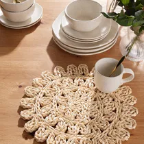 Comprar Individual Plato De Sitio Centrodemesa Fibras Naturales 38cm Natural Individual Ratan Flor