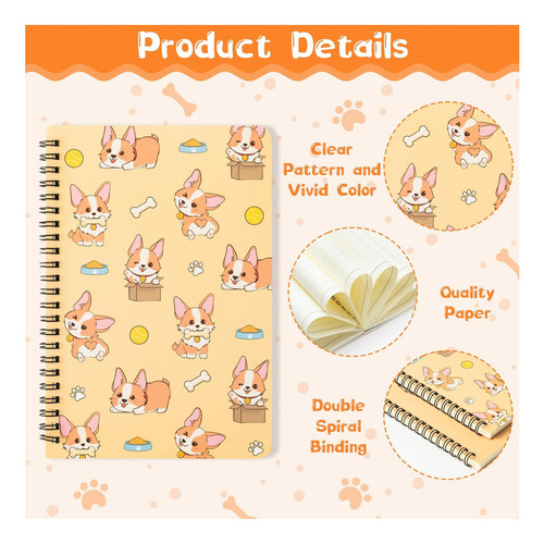 Juego De Cuadernos Y Papelería Xqumoi Corgi Sticky Note A5