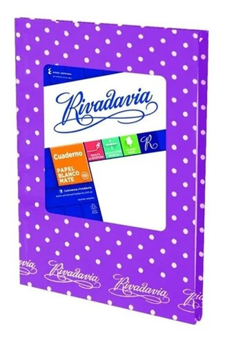 Cuaderno Rivadavia 16 X21cm Lunares T/ Dura X50 Hojas Rayada