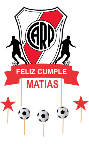 Adorno Torta Cake Topper River Y Todos Los Equipos De Futbol