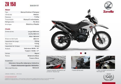 Imagen 4 de 12 de Zanella Zr 150 Ohc Enduro Tornado Skua Ahora 18 Cuotas Fijas