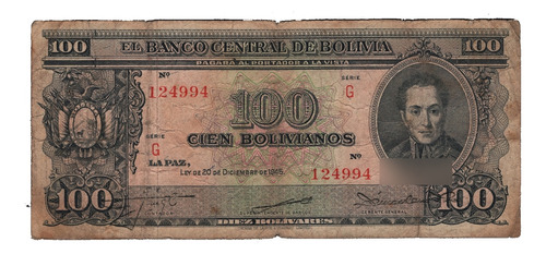 Bolivia Billete De 100 Bolivianos Del Año 1945 - Pick #142