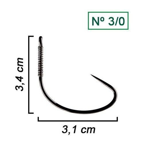 Anzol Pinnacle Wide Gap Sure Spiral Nº 3/0 3,4 Cm - 5 Uni