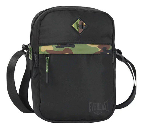Cartera Morral Bandolera Everlast 27284 Color Negro Diseño De La Tela Lisa