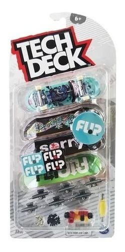 Imagen 1 de 3 de Tech Deck Finger Skate Spin Master Pack X4 Flip Dedos