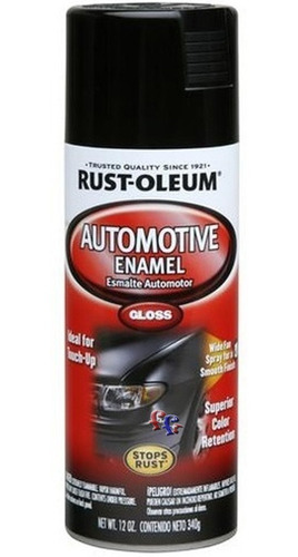 Imagen 1 de 3 de Pintura Aerosol Esmalte Autos Motos Negro Satinado 340g Rust