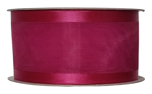 Fita De Voal Borda Cetim Zc009 38mm Progresso Nº9 10 Metros Cor Pink