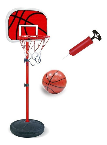 Imagem 1 de 8 de Cesta De Basquete Infantil Bola Bomba Rede Até 2,02m Dm Toys