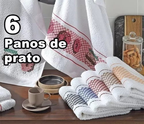 Pano de Copa Branco Jacquard Vitória para Bordar Ponto Xadrez