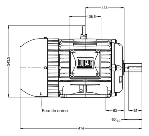 Motor Elétrico Trifásico 5cv 4 Polos 220/380/440v Weg Novo!
