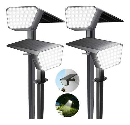 Focos Solares Exteriores Ip65 Impermeables 44 Led Encendido