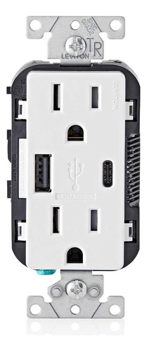 Leviton 5-amp Tipo-c Usb Cargador/receptaculo Resistente A M