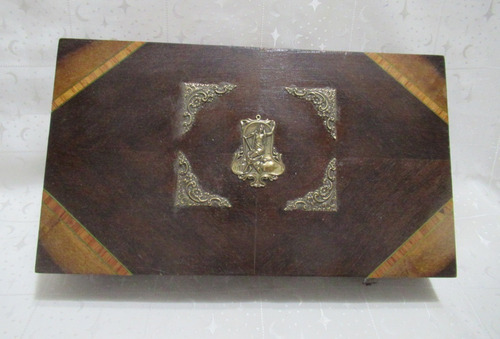 Antiguo Alhajero Caja Madera Marquetería Musa Art Nouveau (Usado)