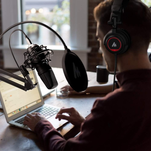 Maono Micrófono Con Juego De Auriculares De Estudio 192kh...