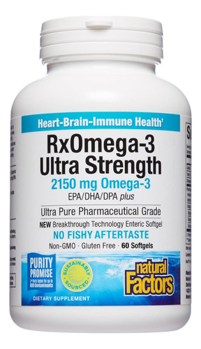 Aceite de pescado ultra fuerte Rxomega-3 de Natural Factors con Vita