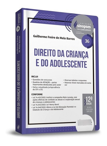 Sinopses Para Concursos - V.36 - Direito Da Criança E Do Adolescente (eca) (2023) - Novo