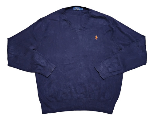 Sueter Ralph Lauren Xgrande Xl Azul Pony Naranja