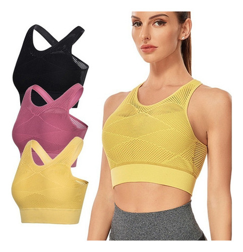 Sujetadores Deportivos Fitness Crop Tops Gimnasio Yoga Worko